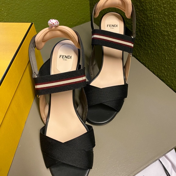 Fendi Colibri Strappy Canvas Sandals - Picture 3 of 5